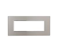 Placca In Vetro Serie Moon 6P Colore Silver Compatibile Con Bticino Axolute
