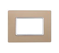 Placca In Vetro Serie Solar 3P Colore Oro Compatibile Con Bticino Matix