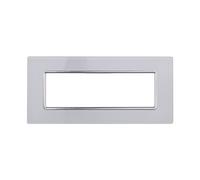 Placca In Vetro Serie Solar 6P Colore Bianco Compatibile Con Bticino Matix