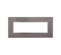 Placca In Vetro Serie Solar 6P Colore Silver Compatibile Con Bticino Matix