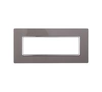 Placca In Vetro Serie Solar 6P Colore Silver Compatibile Con Bticino Matix