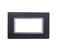 Placca In Vetro Serie Space 4P Colore Acciaio Scuro Compatibile Con Bticino Livi