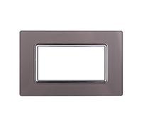 Placca In Vetro Serie Space 4P Colore Silver Compatibile Con Bticino Living Ligh