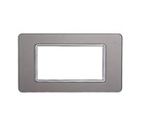Placca In Vetro Serie Starlight 4P Colore Silver Compatibile Con Vimar Plana
