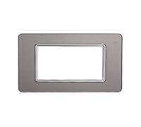 Placca In Vetro Serie Starlight 4P Colore Silver Compatibile Con Vimar Plana