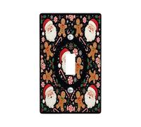 Placca interruttore a levetta con Babbo Natale e pan di zenzero | Motivo omino di pan di zenzero, accessori per bastoncini di zucchero, decorazione stagionale festiva
