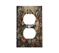 Placca interruttore animali e fiori durevole in acciaio inox coperture infrangibili bordo moderno duplex decorativo piastre da parete per camera da letto cucina casa