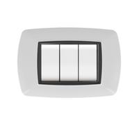 PLACCA LIFE LIVING PLAST BIANCO 3P CORNICE NERO