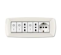 Placca Life Living Plast Bianco 7P Cornice Bianco
