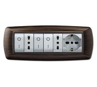 Placca Life Living Plast Wenge 7P Elettrocanali