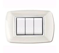 Placca Life Mod.Living Pl.Bianca 3P Cor.Bian.