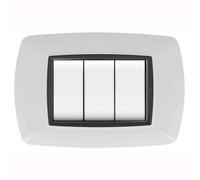 Placca Life Mod.Living Pl.Bianca 4P Cor.Nera