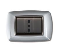Placca life mod.living plas.alluminio ch. 3p - 10 pz