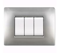 Placca Life Q Mod.Living Plas.Alluminio Ch.7P