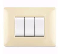 Placca Life Q Mod.Living Plas.Avorio 3P