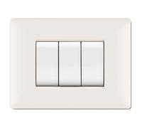 Placca life q mod.living plas.bianco 3p - 10 pz