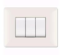 Placca Life Q Mod.Living Plas.Bianco 3P