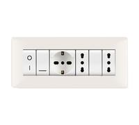 Placca life q mod.living plas.bianco 7p