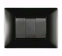 Placca Life Q Mod.Living Plas.Nero 3P