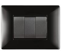 Placca Life Q Mod.living Plas.nero 7p Pz 1,000