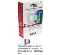 Beghelli - Placca Interruttore - Placca Lite 3fr Bianca Dom-e Da Muro Con Controllo Colori - Colore: Bianco
