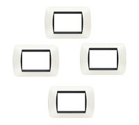 Placca 4 Pezzi Living Light International 3 Posti Tecnopolimero L4803 - Colore: Bianco, CONFEZIONE: 1 pz.