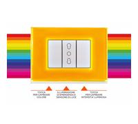 BEGHELLI BRAIN CLASSIC PLACCA CAMBIACOLORE 3 MODULI COMPATIBILE CON TUTTE LE SERIE CIVILI PIU' DIFFUSE 81231E