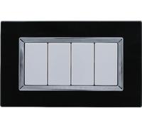 PLACCA MATIX VETRO COMPATIBILE BTICINO 3 4 6 POSTI PLACCHETTE PLACCHE