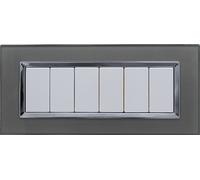 PLACCA MATIX VETRO COMPATIBILE BTICINO 3 4 6 POSTI PLACCHETTE PLACCHE
