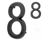 Placca moderna 3D per casa, 16 cm, resistente alle intemperie, colore nero | Altezza 15,2 cm, struttura in lega di zinco, finitura nera, effetto 3D galleggiante, soddisfa le regole di visibilità