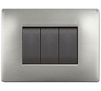 PLACCA MYLIFE Q 3 MODULI ACCIAIO SATINATO (ELETTROCANALI cod. ECL2883AS)