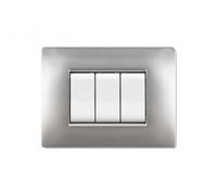 PLACCA LIFE Q MOD.LIVING PLAS.ALLUMINIO CH.3P PZ 10,0