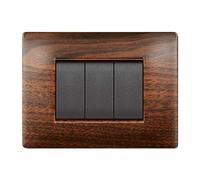 PLACCA MYLIFE Q 3 MODULI LEGNO SCURO (ELETTROCANALI cod. ECL2883LS)