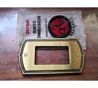 Placca ottone curva ADL Fonderia 3 posti foro unico per Bticino Magic