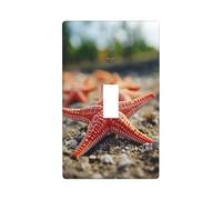 Placca per interruttore con stampa di stelle marine e coralli sulla spiaggia, piastra da parete a 1 banda singola per interruttore della luce
