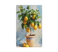 Placca per interruttore da parete con limoni gialli maturi in un vaso di argilla rustica, interruttore singolo, decorativo, 1 banda, per cucina, camera da letto, bagno, dimensioni 11,4 x 7 cm