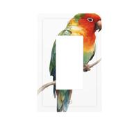 Placca per interruttore della luce a forma di pappagallo acquerello, copertura per piastra frontale a bilanciere singolo, 1 banda, decorazione per presa di casa, cucina, camera da letto, bagno