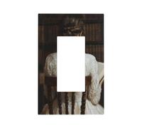 Placca per interruttore della luce con donna che legge su una sedia, copertura per piastra frontale a bilanciere singolo, 1 banda, decorazione per presa di corrente per casa, cucina, camera da letto