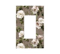 Placca per interruttore della luce con rose cottage con foglie finali, copertura per piastra frontale a bilanciere singolo, 1 banda, decorazione per presa di casa, cucina, camera da letto, bagno