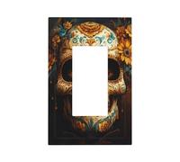 Placca per interruttore della luce con teschio gotico del giorno dei morti, copertura per pannello frontale a bilanciere singolo, 1 banda, decorazione per presa di casa, cucina, camera da letto, bagno