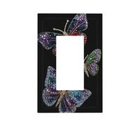 Placca per interruttore della luce con tre splendide farfalle, copertura per pannello frontale a bilanciere singolo, 1 banda, decorazione per presa di corrente per casa, cucina, camera da letto, bagno