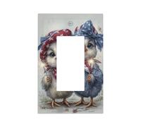 Placca per interruttore della luce del quarto di luglio, con galline che celebrano il quarto luglio, copertura per piastra frontale a bilanciere singolo, 1 banda, decoratore, prese, coperture per casa