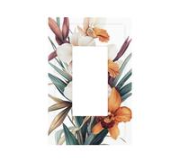 Placca per interruttore della luce vintage con orchidea tropicale, copertura per interruttore della luce a bilanciere singolo, 1 banda, decorazione per presa di corrente per casa, cucina, camera da