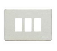 Placca Alluminio 3 Posti Scatola Rettangolare Serie Bticino Magic 503/3/X