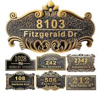 Placca personalizzata per l'indirizzo della casa 12" numeri fusi per l'esterno Nome della strada Indirizzo segno piastra vintage per la cassetta postale porta camera classica parete
