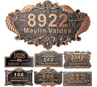Placca personalizzata per l'indirizzo della casa 12" numeri fusi per l'esterno Nome della strada personalizzato Indirizzo segno piastra vintage per la cassetta postale porta camera classica parete
