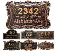 Placca personalizzata per l'indirizzo della casa 12" numeri fusi per l'esterno Nome della strada personalizzato Indirizzo segno piastra vintage per la cassetta postale porta camera classica parete