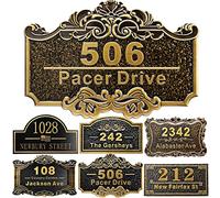 Placca personalizzata per l'indirizzo della casa 12" numeri fusi per l'esterno Nome della strada personalizzato Indirizzo segno piastra vintage per la cassetta postale porta camera classica parete