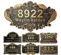 Placca personalizzata per l'indirizzo della casa 12" numeri fusi per l'esterno Nome della strada personalizzato Indirizzo segno piastra vintage per la cassetta postale porta camera classica parete