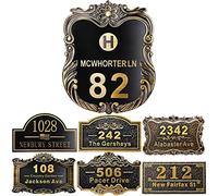 Placca personalizzata per l'indirizzo della casa 12" numeri fusi per l'esterno Nome della strada personalizzato Indirizzo segno piastra vintage per la cassetta postale porta camera classica parete